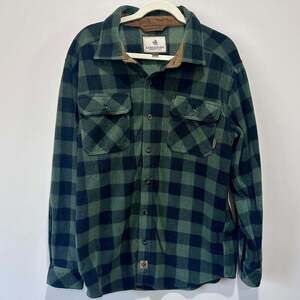 Legendary Whitetails Men's Navigator Fleece Jacket Green Plaid, Sz M